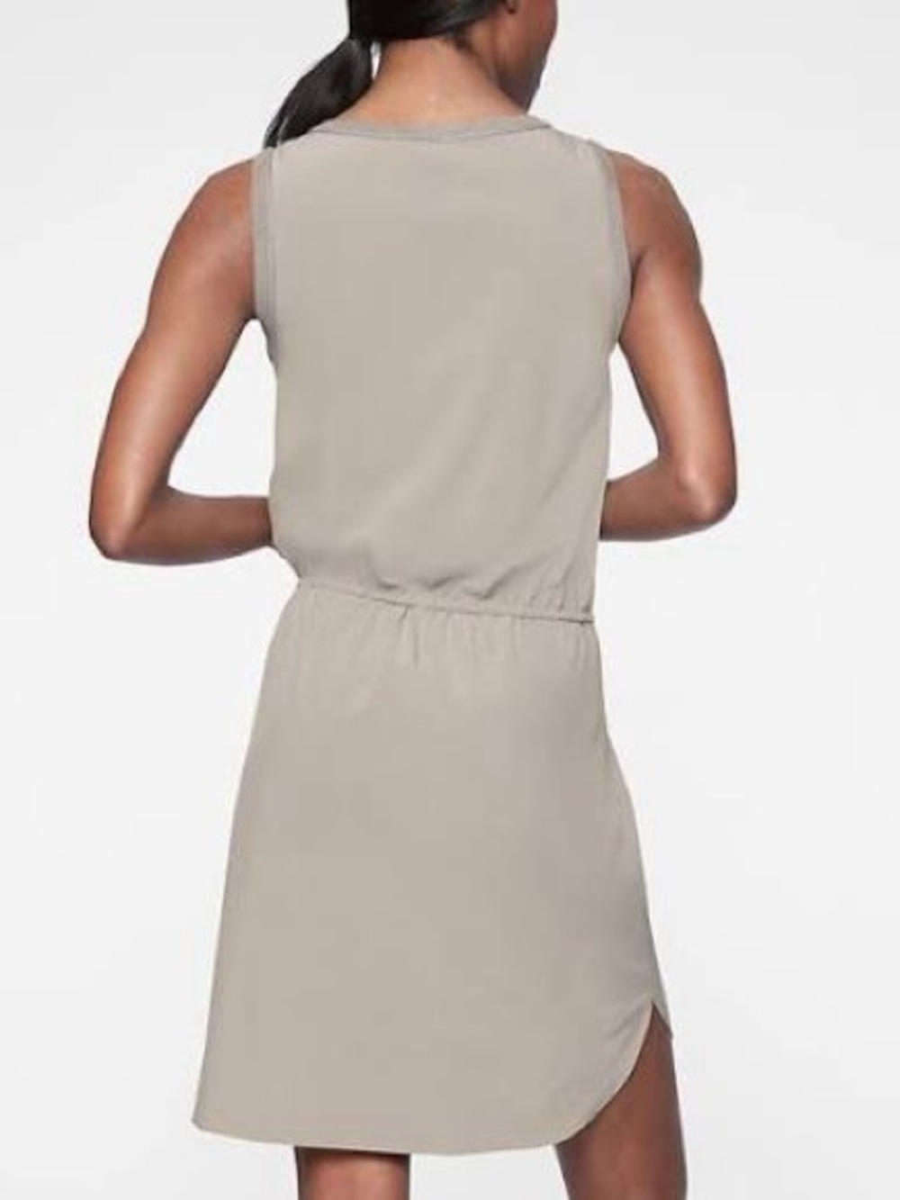 Athleta Rincon Dress, Decadent Tan, with an elasticated waistband size S - Picture 2 of 13